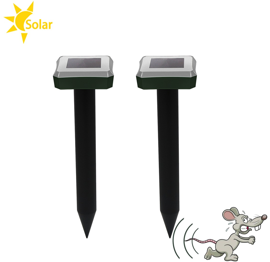 Respingător solar de grădină pentru rozătoare și animale (jder, șoareci, șobolani, cartițe) - imagine 7